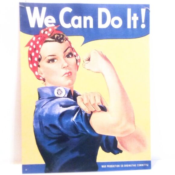 Rosie The Riveter We Can Do It Metal Sign Tin Sign WWII Vintage Wall Decor - Picture 1 of 3